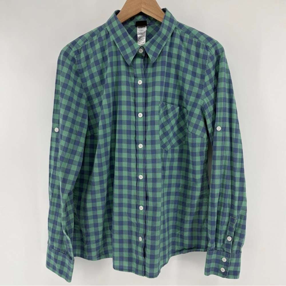 Patagonia Organic Cotton Flannel Shirt Women’s Size 10 Plaid Button Front Soft
